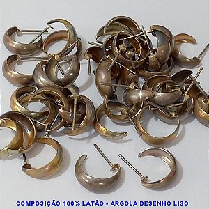 BRINCO NO BRUTO PRONTO PARA O BANHO -(3.3089P) BRINCO DE ARGOLA DESENHO AC LATÃO LISO - COMPOSIÇÃO 100% LATÃO - TAMANHO 14MM(1,4CM - PESO TOTAL 1.1GR - BRU4542I