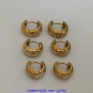 BRINCO NO BRUTO PRONTO PARA O BANHO VENDAS POR TRIO(3 PAR)TAMANHOS  TRIO NOS TAMANHOS 16/12/10MM  - BRINCO DE ARGOLINHA LISA ARGOLINHA DE PRESSÃO(TRANQUETA) PESO TOTAL 4.8 - BRU2932