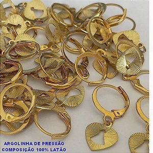 BRINCO BRUTO PRONTO PARA BANHO  COM ARGOLINHA DE PRESSÃO  (TRANQUETA)(E3088) COM NOSSA SENHORA APARECIDA  - PESO 1.1GR -  BRU0704