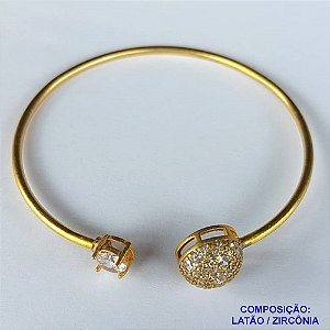 PULSEIRA (BRACELETE) NO BRUTO PRONTO PARA O BANHO(CX114) - TODO CRAVEJADO EM MICRO ZIRCONIAS - PESO 6,4GR - AJUSTÁVEL - BRU3760A