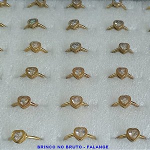 ANEL NO BRUTO PRONTO PARA O BANHO - ANEL DE FALANGE  - PESO TOTAL 1,3GR - EM FORMATO DE CORAÇÃO COM ZIRCONIA - ANEL000200