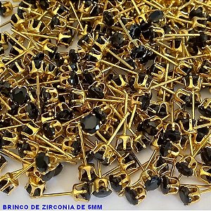 ACESSORIO(BRINCO NO BRUTO PRONTO PARA O BANHO REDONDO -BRINCO DE PINO -ZIRCONIA DE TAMANHO  5MM - PESO TOTAL 0,6GR - BRU0001188