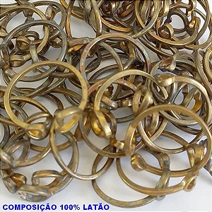 ANEL NO BRUTO PRONTO PARA O BANHO - MODELO COM DOIS CORAÇÃO - PESO TOTAL 1,2GR  -COMPOSIÇÃO 100% LATÃO - ANEL000210