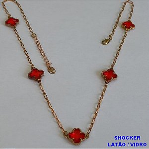 SHOCKER (VAN CLEFF) NO BRUTO PRONTO PARA O BANHO  - SHOCKER  COM CORRENTE  CARTIER  LONGA DE 40CM+EXTENSOR - COMPOSIÇÃO LATÃO / VIDRO - PESO TOTAL: 6.3GR - BRU8838