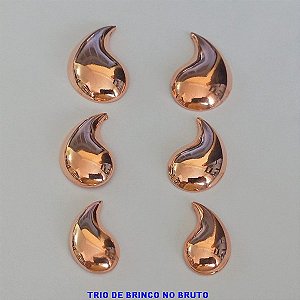 BRINCO NO BRUTO PRONTO PARA O BANHO - TRIO DE BRINCO COM TREIS TAMANHOS 30 / 25 / 20MM - PESO TOTAL 4,9GR -BRU8869