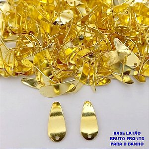 ACESSÓRIO NO BRUTO PRONTO PARA O BANHO - BASE PARA BRINCO COM PINO - PESO DO PAR 0,8GR - TAMANHO 10x7MM BASE GOTA CURVA - VENDIDA POR PAR - BRU0001230