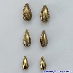 TRIO DE BRINCO NO BRUTO PRONTO PARA O BANHO(CX87) -  TRIO DE BRINCO GOTA TAMANHO 21\20\15MM -  PESO 14GR - BRU8941