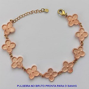 PULSEIRA NO BRUTO PRONTO PARA O BANHO - " VAN CLEEF " PULSEIRA TAMANHO 18CM + EXTENSOR - PESO TOTAL 1,9GR - FECHO LAGOSTA BRU8987