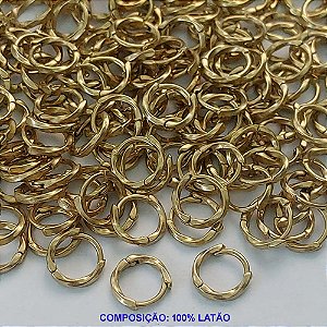 BRINCO NO BRUTO PRONTO PARA O BANHO(CX48) - ARGOLINHA DE PRESSÃO (TRANQUETA) EM FORMATO REDONDO - TAMANHO 10MM - PESO 0,7GR - BRU9013