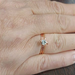 ANEL NO BRUTO PRONTO PARA O BANHO - ANEL SOLITÁRIO COM STRASS - PESO MEDIO 1,4GR - COMPOSIÇÃO LATÃO E STRASS - ANEL000248