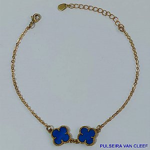 PULSEIRA NO BRUTO PRONTO PARA O BANHO - " VAN CLEEF " COM 2 PINGENTES DE 11MM - CORRENTE CADEADO 18CM - PESO TOTAL 2,0GR - COM EXTENSOR E FECHO LAGOSTA BRU9025