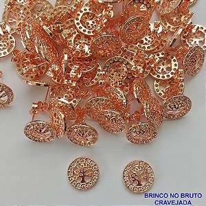 ACESSORIO (BRINCO NO BRUTO PRONTO PARA O BANHO (CX38) -  BRINCO DE CORAÇÃO CRAVEJADO COM MICRO ZIRCONIAS - (VALOR REFERENTE AO PAR)(MAD) TAMANHO 13MM - PESO 1,8GR - BRU9060