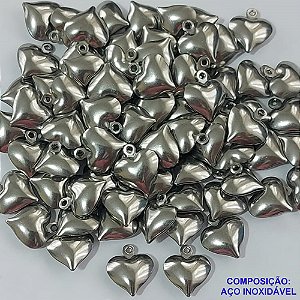 ACESSÓRIO EM AÇO INOXIDÁVEL - PINGENTE CORAÇÃO DUPLO LISO TAMANHO 10MM PESO 0,3GR - COMPOSIÇÃO AÇO INOXIDÁVEL (VALOR REFERENTE A UNIDADE) - AÇO000940