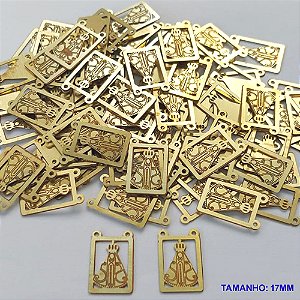ACESSORIO NO BRUTO PRONTO PARA O BANHO - PINGENTE EM FOTOCORROSÃO NOSSA SRA APARECIDA - TAMANHO 12X17MM - PESO TOTAL 0,6GR (PEÇA VENDIDA POR UNIDADE) - BRU0001414
