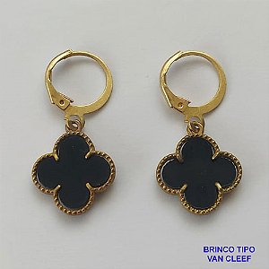 BRINCO NO BRUTO PRONTO PARA BANHO TIPO " VAN CLEEF " 15MM - ARGOLINHA DE PRESSÃO (TRANQUETA) -  PESO TOTAL 1GR - BRU9196