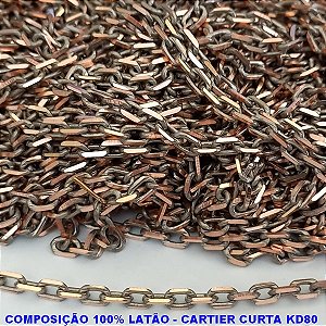 CORRENTE NO BRUTO PRONTO PARA O BANHO - CARTIER CURTA (0,80) (M-KD80) - LARGURA 2,7MM - PESO POR METRO 13.4GR - COMPOSIÇÃO: 100% LATÃO (VENDIDA POR METRO) - BRU9278