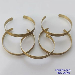 PULSEIRA (BRACELETE) NO BRUTO PRONTO PARA O BANHO(CX112) - (3.2419) TAMANHO 65MM - LARGURA 7MM - FRASE TUDO DEUS - PESO TOTAL 5,2GR - BRU9358