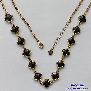 SHOCKER BRUTO PRONTO PARA BANHO - SHOCKER TIPO VAN CLEEF COM 13 PINGENTES EM VIDRO 9MM - CORRENTE TAMANHO 40CM + EXTENSOR - PESO: 9.9GR - BRU9426