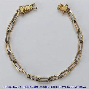 PULSEIRA MASCULINA NO BRUTO PRONTO PARA O BANHO - PULSEIRA CARTIER (KDL1.50) - COMPRIMENTO: 20CM - LARGURA 5,4MM - FECHO GAVETA COM TRAVA DUPLA - PESO 8,2GR - COMPOSIÇÃO: 100% LATÃO - BRU9438
