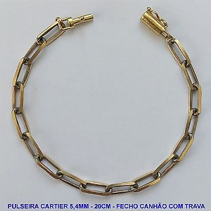 PULSEIRA MASCULINA NO BRUTO PRONTO PARA O BANHO - PULSEIRA CARTIER (KDL1.50) - COMPRIMENTO: 20CM - LARGURA 5,4MM - FECHO CANHÃO COM TRAVA - PESO 7,9GR - COMPOSIÇÃO: 100% LATÃO - BRU9439