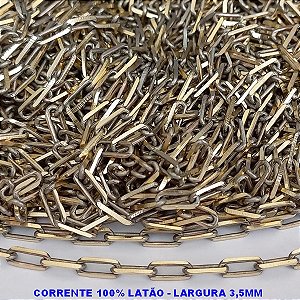 CORRENTE NO BRUTO PRONTO PARA O BANHO - CORRENTE CARTIER -  (KDL1.00) - LARGURA 3.5MM - PESO POR METRO 15.5GR - COMPOSIÇÃO: 100% LATÃO (VENDIDA POR METRO) - BRU9444