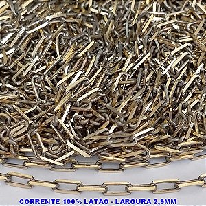 CORRENTE NO BRUTO PRONTO PARA O BANHO - CORRENTE CARTIER -  (KDL80) - LARGURA 2,9MM - PESO POR METRO 9.9GR - COMPOSIÇÃO: 100% LATÃO (VENDIDA POR METRO) - BRU9446