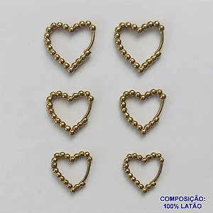 BRINCO NO BRUTO PRONTO PARA O BANHO - TRIO DE BRINCO - TAMANHOS 19/17/15MM - LARGURA 1MM TRIO DE ARGOLA FORMATO CORAÇÃO DE PRESSÃO (TRANQUETA) - PESO TOTAL 6,1GR - BRU9466