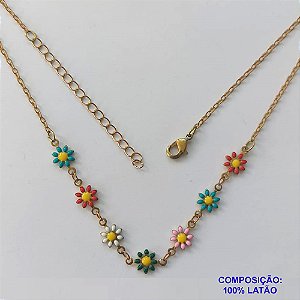 SHOCKER BRUTO PRONTO PARA BANHO - SHOCKER COM CORRENTE CADEADO COM FLORES COLORIDAS - TAMANHO 40CM + EXTENSOR - PESO: 3,4GR - FECHO LAGOSTA - BRU9477