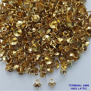 ACESSORIO NO BRUTO PRONTO PARA O BANHO - " TERMINAL " -  TAMANHO 6MM - COMPOSIÇÃO: 100% LATÃO - BRU0001492