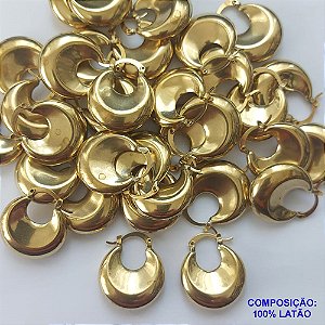 BRINCO NO BRUTO PRONTO PARA O BANHO(CX88) - BRINCO ARGOLA DE PRESSÃO 25MM - COMPOSIÇÃO: 100% LATÃO - PESO TOTAL: 6,9GR - BRU9532