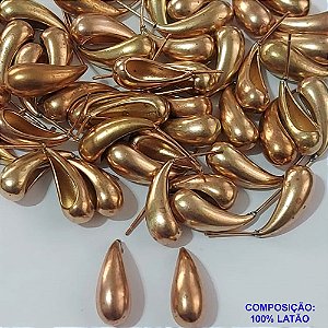 BRINCO NO BRUTO PRONTO PARA O BANHO - BRINCO DE PINO FORMATO GOTA 20MM - COMPOSIÇÃO: 100% LATÃO - PESO TOTAL: 4,1GR - BRU9601