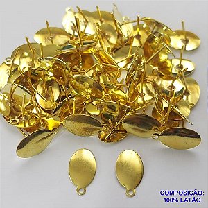 ACESSÓRIO NO BRUTO PRONTO PARA O BANHO - BASE PARA BRINCO COM PINO  FORMATO GOTA - TAMANHO 8x13MM  PESO DO PAR 0,5GR - VENDIDA POR PAR - BRU0001557