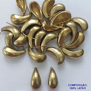 BRINCO NO BRUTO PRONTO PARA O BANHO(CX86) - BRINCO DE PINO FORMATO GOTA TAMANHO 8X19MM - COMPOSIÇÃO: 100% LATÃO - PESO TOTAL: 5,7GR - BRU9717