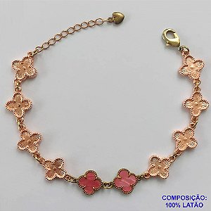 PULSEIRA NO BRUTO PRONTO PARA O BANHO - PULSEIRA COM 10 PINGENTES TIPO VAN CLEEF 11MM - TAMANHO 18CM COM EXTENSOR E FECHO LAGOSTA - COMPOSIÇÃO: 100% LATÃO - PESO 7,9GR - BRU9721