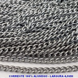 CORRENTE NO BRUTO PRONTO PARA O BANHO - "ALUMINIO" CORRENTE VENDIDA POR METRO( LARGURA4,5MM) - PESO DO METRO 10.5GR - BRU000A38