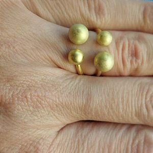 ANEL NO BRUTO PRONTO PARA O BANHO - ANEL DUPLO COM BOLAS - PESO MEDIO 4,4GR - COMPOSIÇÃO: LATÃO - ANEL000296