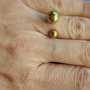 ANEL NO BRUTO PRONTO PARA O BANHO - ANEL COM DUAS BOLAS - PESO MEDIO 2,2GR - COMPOSIÇÃO: LATÃO - ANEL000299