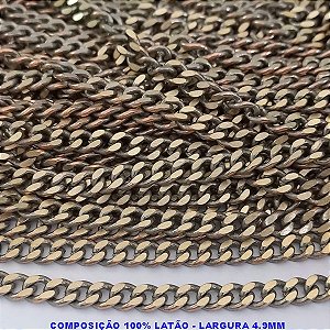 CORRENTE NO BRUTO PRONTO PARA O BANHO - CORRENTE -(M10124) - LARGURA  4.9MM - PESO POR METRO 31.5GR - COMPOSIÇÃO: 100% LATÃO (VENDIDA POR METRO) - BRU000M10124