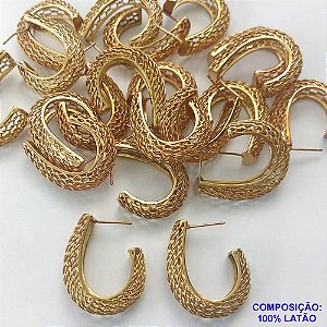 ACESSORIO BRINCO NO BRUTO PRONTO PARA O BANHO (CX39) - BRINCO DE PINO - ESTILO ARGOLA VAZADO - TAMANHO 31MM - PESO TOTAL 6,3GR - BRU0001612
