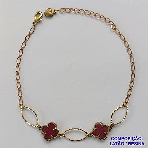 PULSEIRA NO BRUTO PRONTO PARA O BANHO -  PULSEIRA COM ELEMENTOS VAZADOS OVAIS E 2 PINGENTES TIPO VAN CLEEF   - TAMANHO 18CM COM EXTENSOR E FECHO LAGOSTA - PESO 2,7GR - BRU9896