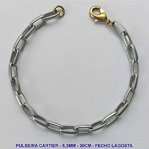 PULSEIRA MASCULINA NO BRUTO PRONTO PARA O BANHO - PULSEIRA EM ALÚMINIO (M-A14) - TAMANHO 20CM - LARGURA 5,3MM - FECHO LAGOSTA - PESO 4,4GR - COMPOSIÇÃO: ALUMÍNIO - BRU9910