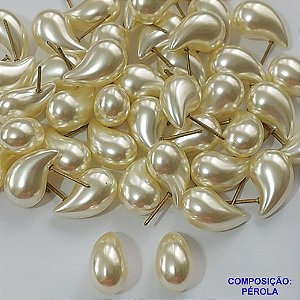 BRINCO NO BRUTO PRONTO PARA O BANHO - BRINCO PÉROLA GOTA - TAMANHO 9X15MM - PESO TOTAL 1,6GR - BRU9944