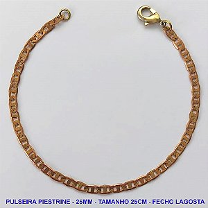 PULSEIRA NO BRUTO PRONTO PARA O BANHO - PULSEIRA EM LATÃO (PIESTRINE) - TAMANHO 25CM - LARGURA 2,5MM - FECHO LAGOSTA - PESO 3,1GR - COMPOSIÇÃO: 100% LATÃO - BRU9952