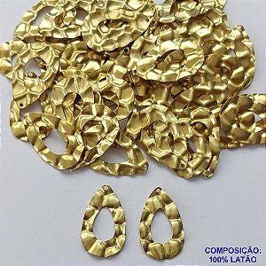 ACESSÓRIO NO BRUTO PRONTO PARA O BANHO(CX08)- PINGENTE MARTELADO GOTA 13X22MM (E3194) - COMPOSIÇÃO: 100% LATÃO -  PESO TOTAL 0,7GR - BRU0001658