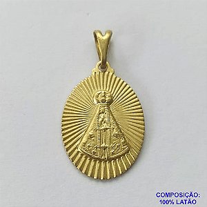 PINGENTE NO BRUTO PRONTO PARA O BANHO - PINGENTE MEDALHA OVAL 14X20MM NOSSA SRA APARECIDA ALTO RELEVO (E2604) PESO TOTAL 1,2GR - BRU9986