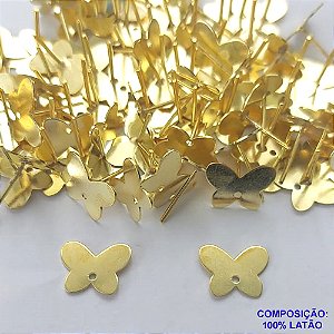 ACESSÓRIO NO BRUTO PRONTO PARA O BANHO - BASE PARA BRINCO COM PINO COMPRIDO BORBOLETA TAMANHO 8x11MM PESO DO PAR 0,6GR - VENDIDA POR PAR - BRU0001687