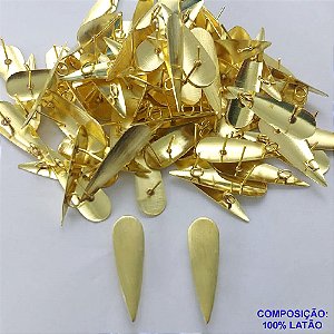 ACESSÓRIO NO BRUTO PRONTO PARA O BANHO - BASE PARA BRINCO COM PINO COMPRIDO TAMANHO 9x35MM PESO DO PAR 1,6GR - VENDIDA POR PAR - BRU0001688