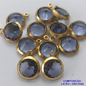 PINGENTE NO BRUTO PRONTO PARA O BANHO - PINGENTE EM ZIRCONIA LILÁS - COMPOSIÇÃO: LATÃO / ZIRCÔNIA - TAMANHO 10MM -  (VENDIDO POR UNIDADE) PESO TOTAL 0,8GR - BRU0001696