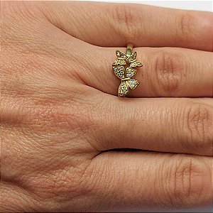 ANEL NO BRUTO PRONTO PARA O BANHO - ANEL COM BORBOLETAS CRAVEJADO MICRO EM ZIRCÔNIAS - PESO MEDIO 2,1GR - COMPOSIÇÃO: LATÃO / ZIRCÔNIA - ANEL000341