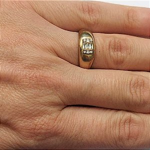 ANEL NO BRUTO PRONTO PARA O BANHO - ANEL COM PEDRA EM ZIRCÔNIA - PESO MEDIO 3,3GR - COMPOSIÇÃO: LATÃO / ZIRCÔNIA - ANEL000344